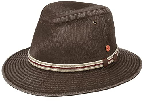 Mayser Menowin Outdoorhut Herren - Made in The EU Wanderhut Traveller Sommer Frühling-Sommer - 56 cm braun