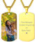 ChainsHouse Collar para Poner Una Foto Colgante Placa Militar, Dorado
