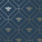 Honeycomb Bee Wallpaper Metallic Geometric World of Wallpaper (Navy)