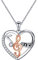 HOOHWE Sterling Silber Two Tone Music Note Love Heart Anhänger Violinschlüssel Halskette für Frauen Schmuck Geschenk für Musik Tanzliebhaber
