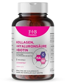 FB Pharma - integratore collagene e acido ialuronico e biotina - 180 capsule - Integratori articolazioni e cartilagine - capelli e pelle - Formula studiata in Italia