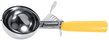 Cuchara para Helado, Práctica Cuchara para Helado de Fruta de Acero Inoxidable con Mango de Plástico Herramienta de Cocina (8 Cm) Cuchara para Helado Grande(5.5CM)