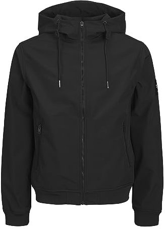 Bestseller A/S JJEBASIC Softshell Hood NOOS - Chaqueta para hombre, color negro, XL, Negro, XL