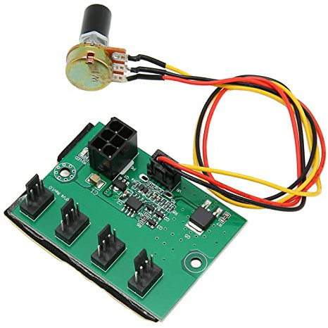 Estink 12V 4 Way Case Fan Speed Controller, PWM Fan Hub Controller, CPU Fan Hub PC Fan Controller for 4 Pin 3 Pin 2 Pin CPU and Case Fans