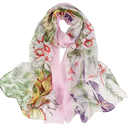 FAIRYGATE Seidentücher Damen Halstuch Damen Seide Basic Schal für Damen in Angesagten Trendfarben Und Weichem Multifunktionstuch 64019