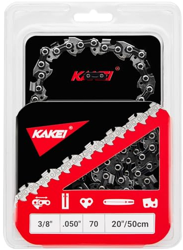 KAKEI 20 Inch Chainsaw Chain 3/8 Pitch .050 Gauge 70 Drive Links- 72LPX70CQ Fits Echo CS-590 TIMBER WOLF/CS-4400, Poulan, McCulloch and More (1 Chain) - Full Chisel