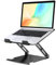 Glangeh Laptop Stand Aluminum Sturdy, Laptop Riser for Desk with Adjustable Heights/Angles, Double Rotation Axis Ergonomic, Ventilated Computer Stand Compatible with MacBook Pro (10-16)-Black