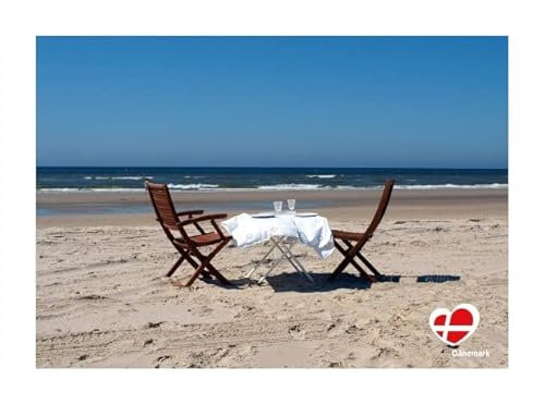 Postkarte Dinner for two an der Nordsee 14,7 x 10,4 cm Fotokarte Dänemark GPK 638