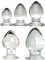 ScreaAss 5 Größen Große Glas Analplug 32/40/45/55/65Mm Glattes Kristall Analstöpsel Klassischer Anal Kugeln Butt Plug Glas Dildo Vagina Plug Anus Dilatator Sex Spielzeug Für Frauen Männer,Clear,Set