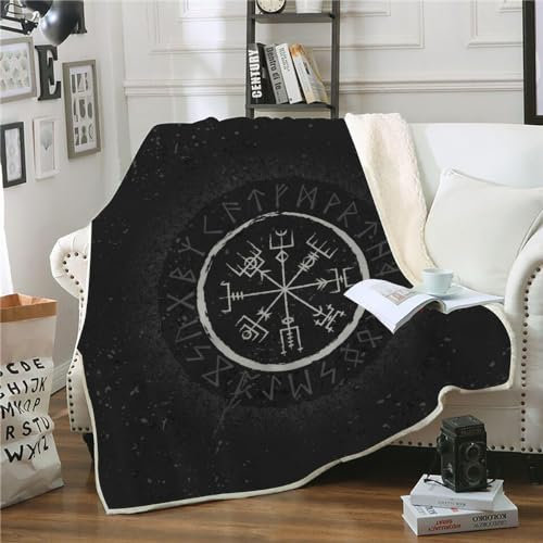 WIKINGER Kuscheldecke Sherpa Decke 150x200 cm Mikrofaser Super Weich und Warme Winter Blanket 3D Wohndecke Kinder Fleecedecke Flauschige Sofadecke für Sofaüberwurf Tagesdecke