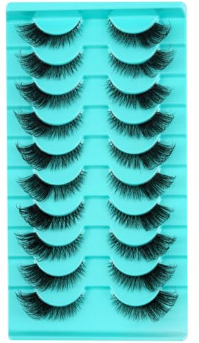 Clear Band Wimpern Russische Volume Fluffy Strip Lashes 10 Paar Natrliche Wispy D Curly Falsche Wimpern sehen aus wie Verlängerungen… (HTZ2)