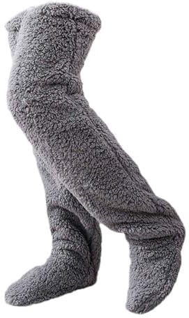AWAVM 1 Pair Snuggs Cozy Knee High Slippers, Warm Over Knee Snugglepaws Sock Slippers, Fuzzy Socks