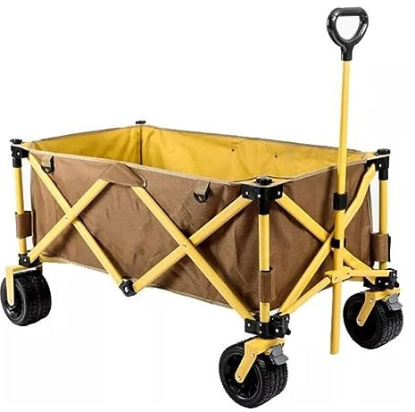DRMEE Bollerwagen Faltbarer Outdoor-Utility-Wagen, Faltbarer Wagen, Camping-Einkaufs-Picknick-Gepäckwagen, Berg-Flaschenzug-Zugwagen Gartenanhänger