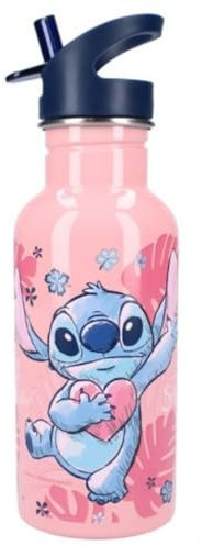 My sweety pop - Gourde Stitch Fille - Acier Inoxydable - Pour enfant - Crèche - Maternelle - Ecole - Vacances - Repas - 22 cm - 500 ml - Hydratation - Idée Cadeau - Bouteille