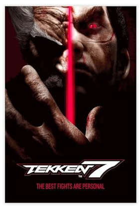 MExmob Tekken 7 Spiele, Leinwand-Poster, Wandkunst, Dekordruck, Bild, Gemälde für Wohnzimmer, Schlafzimmer, Dekoration, ungerahmt, 60 x 90 cm
