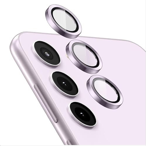 GIOPUEY [Protection Complète Caméra Arrière Protecteur Compatible avec Samsung Galaxy A55, [Double Protection] Metal + Verre Trempé, Verre Trempé Camera - Purple