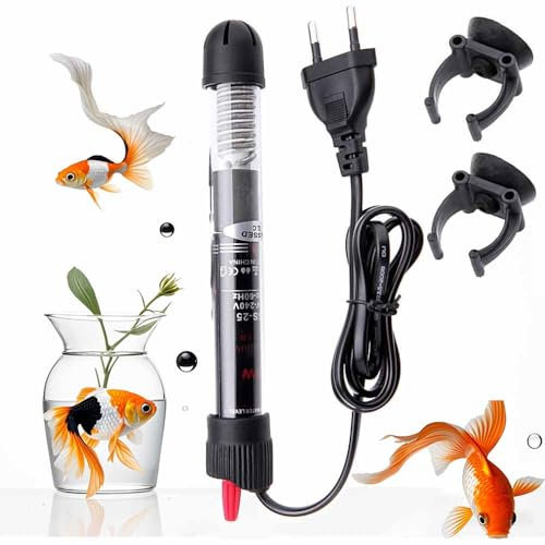 Norhogo Heizstab für Aquarien, automatischer thermostatischer für Aquarien, Temperatur Einstellbare Aquarium Heizer Mit Saugnäpfen, Thermostat Aquarienheizer für Fischtanks und Aquarium 30L 25W