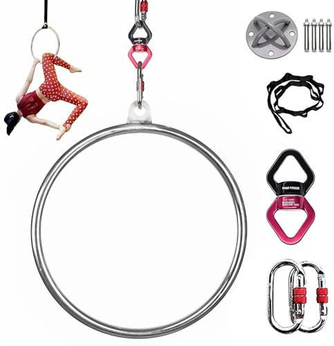Qiang Play Juggling - Aerial Hoop fit für Luftakrobatik und Aerobic - Durchmesser 85 bis 100 cm - Aerial Yoga-Ringe Aerial Yoga Ausrüstung Zirkusluftausrüstung,Diameter-90cm(35-1/2)