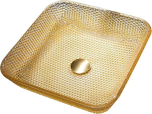 mueble lavabo sobre encimera, Fregadero De Baño Cuadrado Con Combinación De Desagüe, Lavabo De Encimera Transparente, Lavabo De Vidrio En La Parte Superior, Fregadero De Recipiente De Arte Moderno