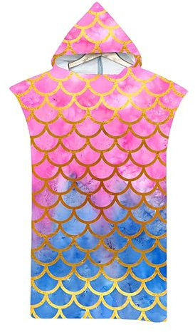 Proumhang Changement Peignoir de Bain Changing Towel, Serviette de Poncho de Surf avec Capuche Serviette de Bain à Capuche Adulte Serviette de Plage Adulte imprimé Taille Unique-Mode 4 75 x 110cm