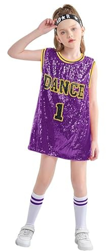LOLANTA Vestito da Canotta Senza Maniche con Scollo a Barchetta Scintillante Hip Hop Dancewear | Costume da ballo senza maniche scintillante, abiti da performance jazz moderni, maglietta da cheerleader con calzini