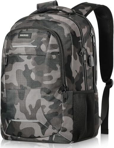 BIKROD Rucksack Herren, Schulrucksack Jungen Teenager, 15.6 Zoll Laptoptasche mit USB Ladeanschluss, Arbeit Reisen Wasserdicht Rucksack mit Anti Diebstahl Tasche, 20-30 L