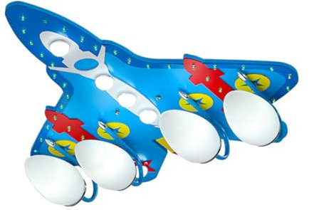 SSNCcNC Drei-Farben-Licht Deckenleuchte Modern LED Cartoon Acryl Deckenlampe Kreativ Flugzeuge Kinderzimmer Leuchte Kinder Schlafzimmer Babyzimmer Deckenbeleuchtung L72cm 48W