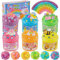 Okaybee 6er-Pack Snow Fizz Crunchy Slime Set, Regenbogen Schleim für Kinder, Schleim Party Geschenke, Sensorisches Spielzeug, Geburtstags Ostern Halloween Mädchen und Jungen