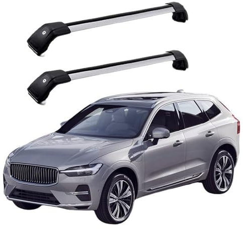 JUNYEW Dachgepäckträger Dachträger Für Volvo XC60 2010 2011 2012 2013-2022 -Aluminium Dachträger Querstangen Gepäckträger (2Stk) Dachträger für Dachrelings Tragkraft 180 Kg,Q