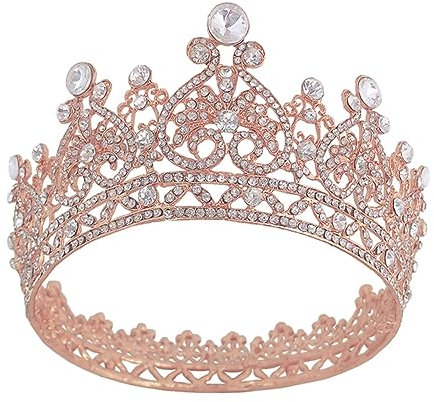 CRILSTYLEO 1pièce Couronne De Mariage Alliage De Rhinestones Accessoire Élégant Pour Femmes Et Mariées Rose