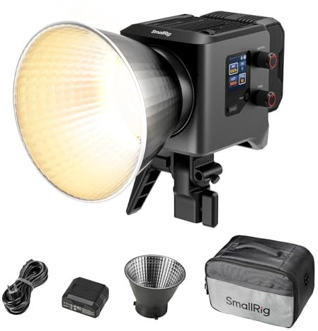 SMALLRIG RC 220B Pro COB Video Light 220W, Bi-Colour Video Light 2700K-6500K, CRI 95+ Bowens Mount Light, Support 3 Power Supply Methods, 4 control for Photography and Photo Studio - 4622