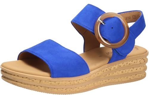 Gabor Damen Plateausandalen, Frauen Sandalen,Dicke Sohle,bequem,Sommerschuhe,Freizeitschuhe,offene Schuhe,Strandschuhe,royal,37 EU / 4 UK