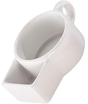 Ciieeo Large Capacity Biscuit Holder Mug Jumbo Cup for Tea Biscuits Ceramic Dessert Cup