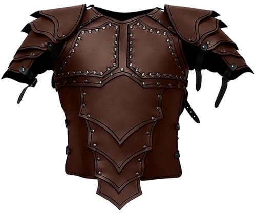 Mittelalterliche künstliche Leder -Brustpanzerung, verstellbare Weste Rüstung, Retro Mercenary Knight Archer Body Armour Cosplay Accessoires für Themenpartyaktivitäten