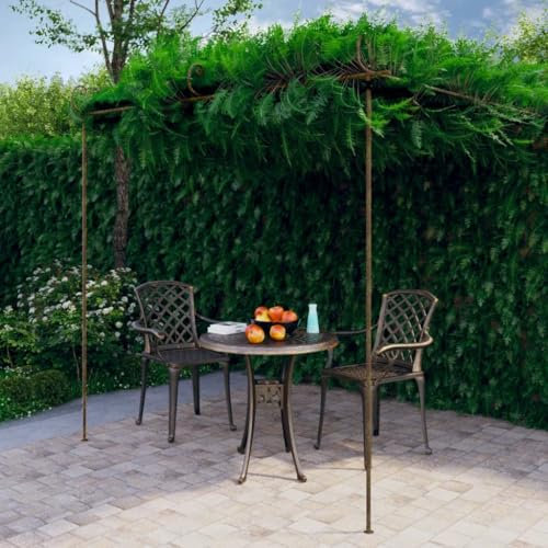 LXYZWRW Furniture select-Garden Pergola Antique Brown 3x3x2.5 m Iron