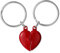 WKRTDY 2 pcs Porte Clef Coeur, Porte Clé Amoureux, Idee Cadeau Couple Noël pour Femme Homme, Cadeaux Couple Anniversaire, Porte Clé Cadeau Amoureux, Femme Porte Clef, Cadeau Meilleure Amie(Rouge)