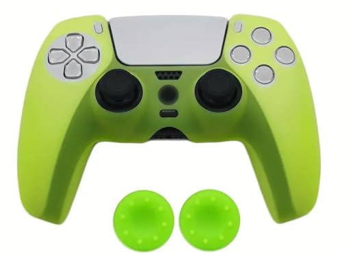 Cover Silicone per ps5 Joystick Custodia Skin Antiscivolo Copertura Gomma Protettiva per ps5 Controller&Copri Levette Analogiche per un gioco perfetto (verde)