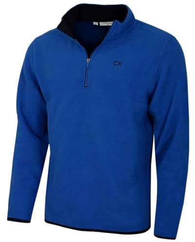 Calvin Klein Mens Polar Fleece 1/2 Zip Sweater - Royal - XXXXXL