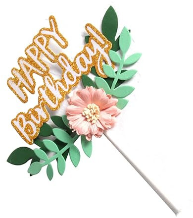 Hohopeti 4stücke Buchstaben Mit Blumen Design Einsteckkarte Für Kuchendekoration Deko Für Geburtstagsfeiern