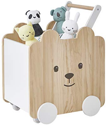 VERTBAUDET Coffre à roulettes Ourson Bois TU