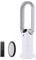 OceanLoong Purifier Hot and Cool Bladeless Tower Fan Heater with Remote - Timer - Oscillation - Energy Efficient & Adjustable Thermostat for Home Bedroom - 29” - AB01H White
