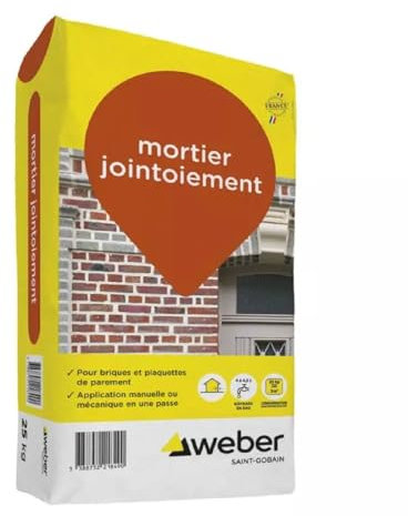 Weber - Mortier de jointoiement blanc pour maçonnerie 25 kg - de plaquettes de parement et de briques