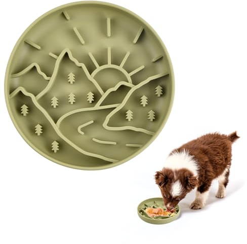 Slow Feeder Hundenapf, Interaktive Hundenapf Rutschfester, Kieselerde Fütterung Langsam Fressen, 20cm Hundenapf Antischlingnapf, Slow Down Fressnäpfe für kleine und mittelgroße Hunde