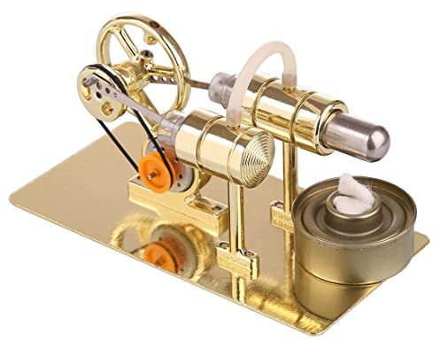Joytopiaminds Stirlingmotor-Modellbausätze, Fortgeschrittener Stirlingmotor-Generator-Bausatz zum Selbstbauen mit LED-Stromerzeugung für physikalische Experimente