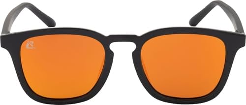 CRESSI Riviera Sunglasses Black/Mirrored Lens Blue - Lunettes de Soleil Polarisées Hommes et Femmes, pour la Mer, la Navigation et la Pêche, Monture TR90 Noir, Verres TAC Bleu Miroir
