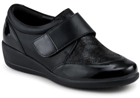 Adjustable Fit Comfy Monk Shoes - Black Multi Size 7