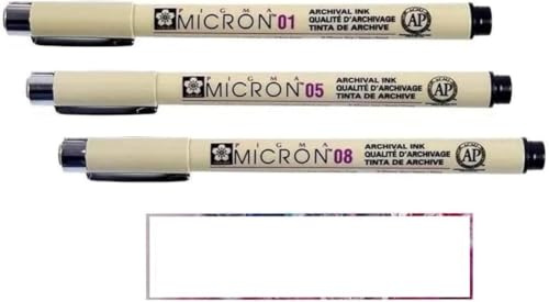 PIGMA MICRON Sakura schwarz 01,05, 08 und 1 Karte