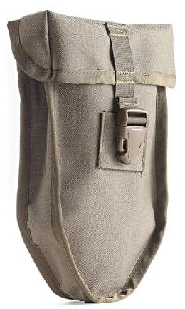 Klappspatentasche MOLLE/PALS für BW-Klappspaten (gefaltet) - Cordura 1100D, 3 Befestigungsgurte, Ablauföse, 26 x 17 x 5 cm, Made in Germany