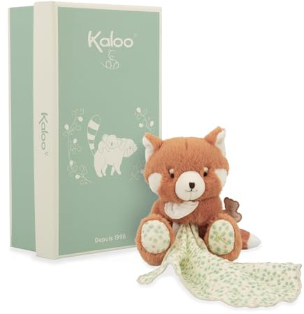 KALOO – Kuscheltier Roter Panda mit Musselintuch – Ultraweiches Plüschtier für Babys, Sicherheit und Komfort, Premium-Geschenk zur Geburt mit wiederverwendbarer Schachtel – Maschinenwaschbar