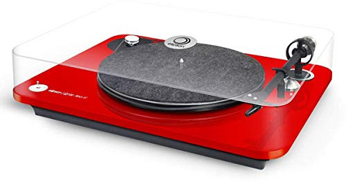 Elipson Omega 100 RIAA BT Rouge laqué Platine Vinyle